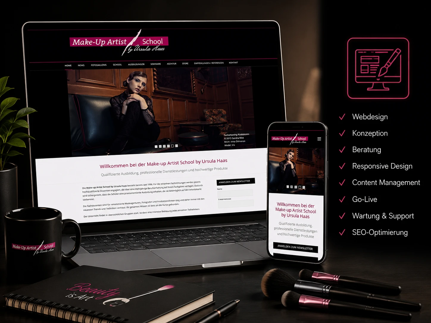 Voith Marketing Agentur-Website-Ursula Haas-Make Up Artist School Frankfurt