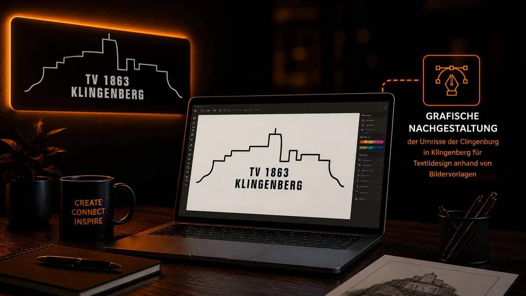 Logoentwurf der Clingenburg für TV Klingenberg 1863